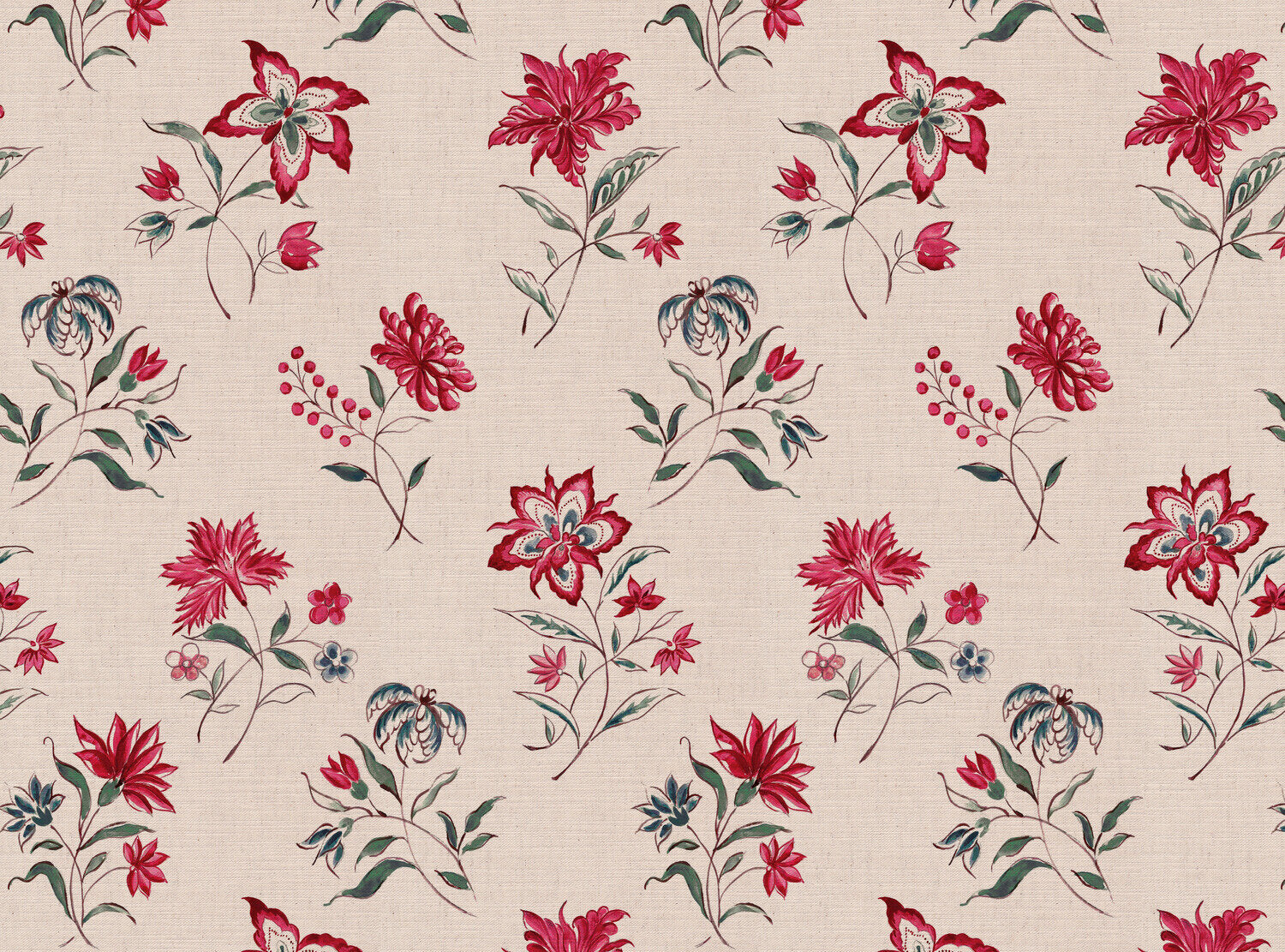 CW: Warm red green and blue | BASE: Mercia Linen