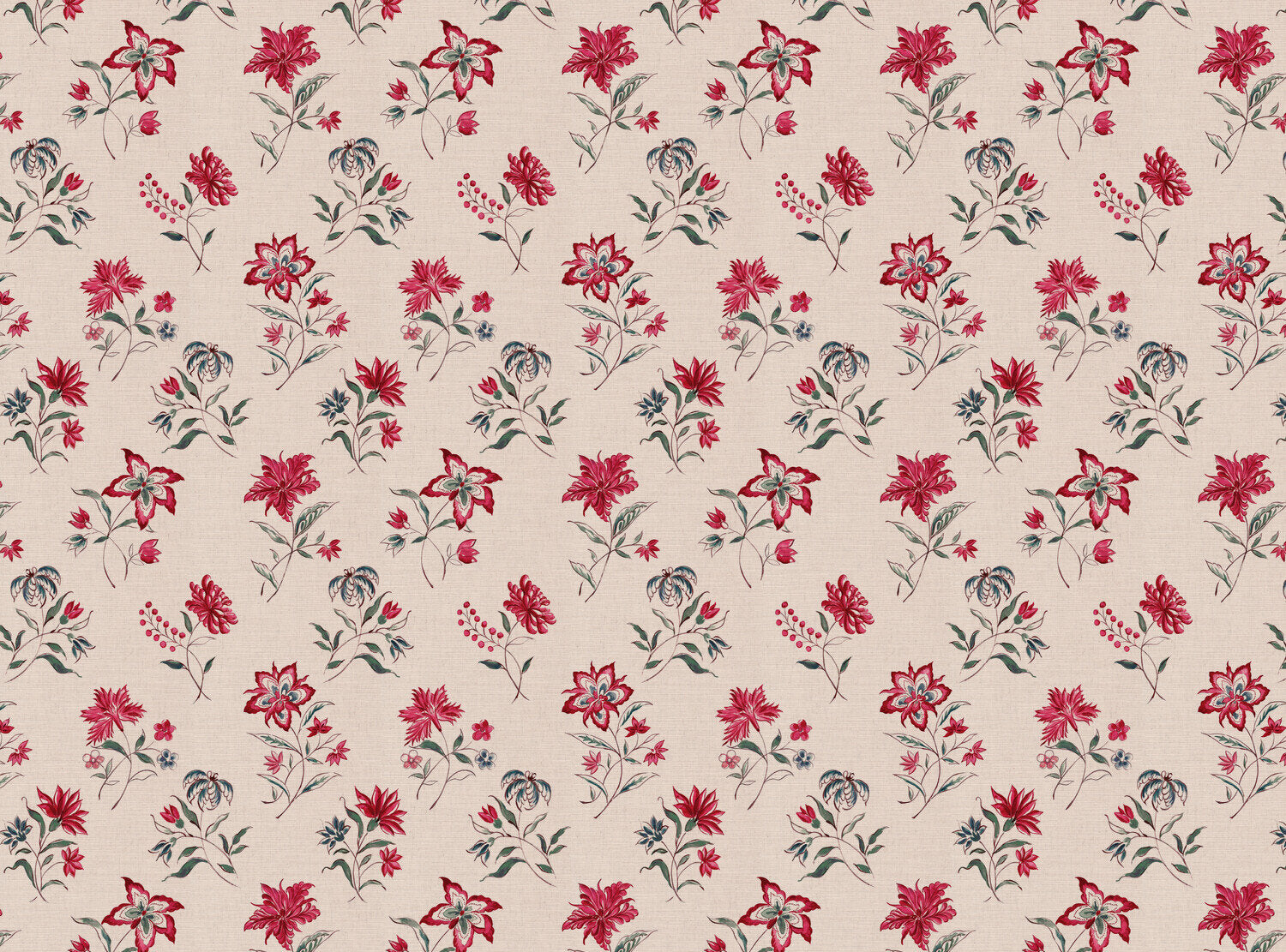 CW: Warm red green and blue | BASE: Mercia Linen