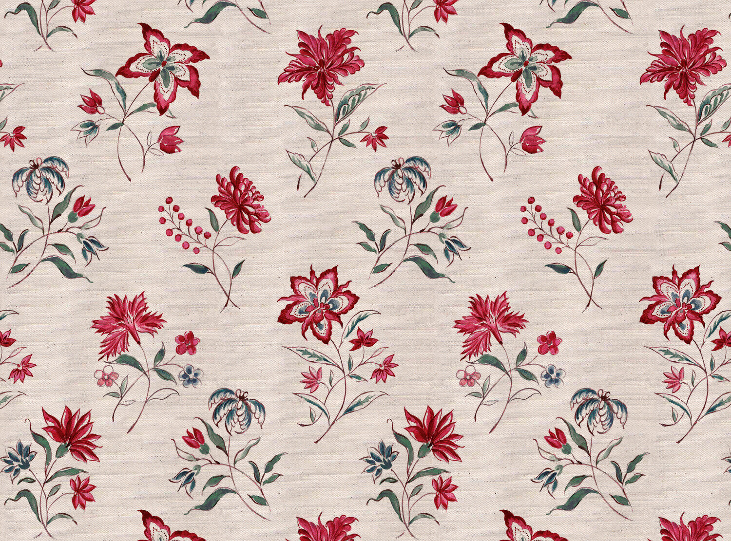 CW: Deep red green and blue | BASE: Natural Luxury Linen