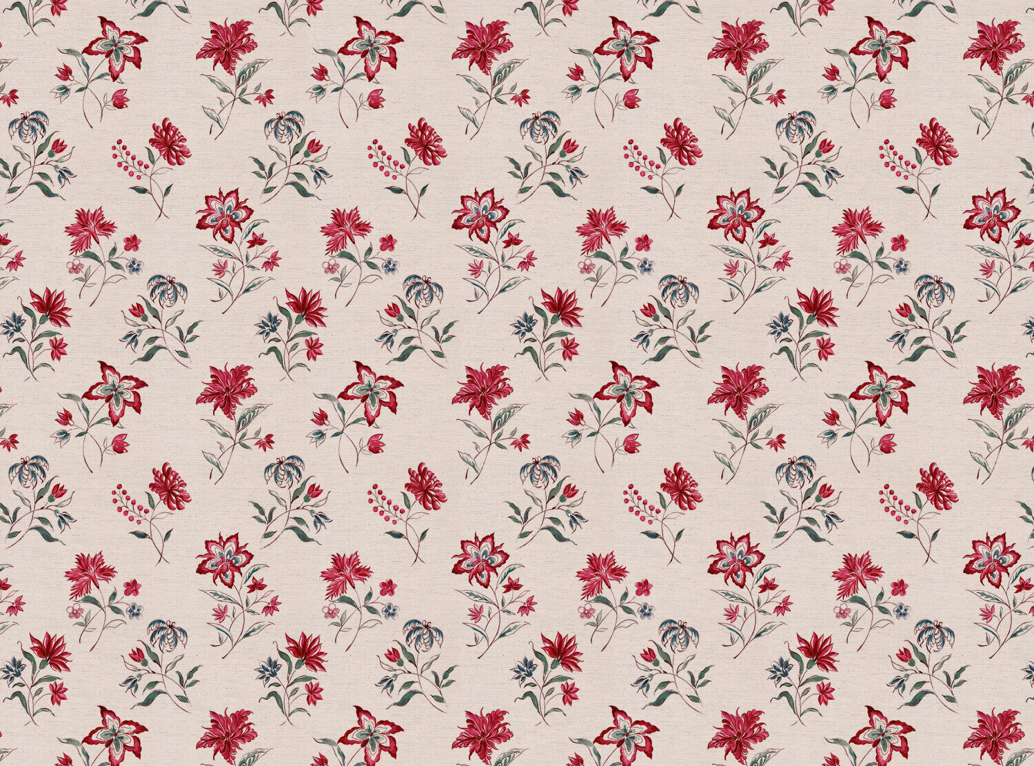 CW: Deep red green and blue | BASE: Natural Luxury Linen