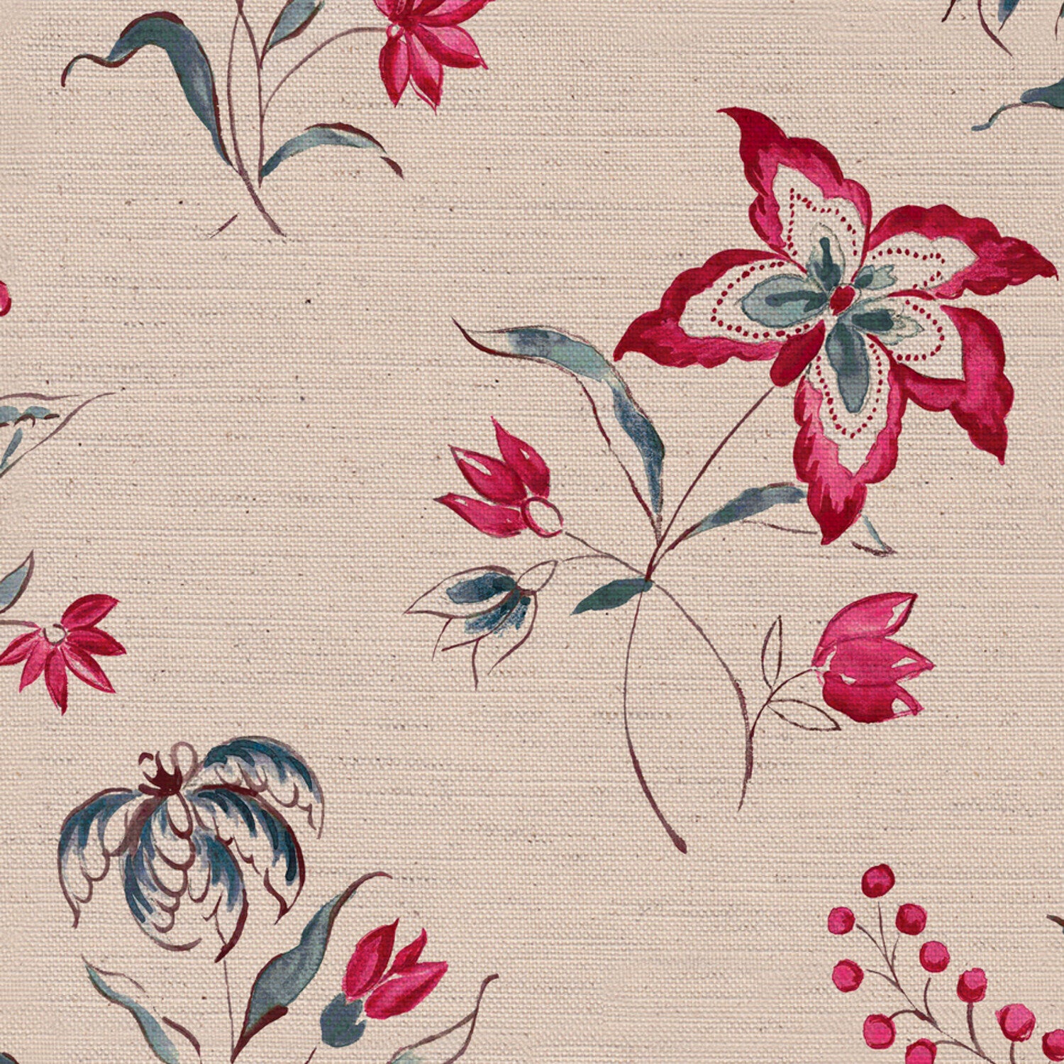 CW: Pinky red and grey blue | BASE: Natural Luxury Linen | HERO