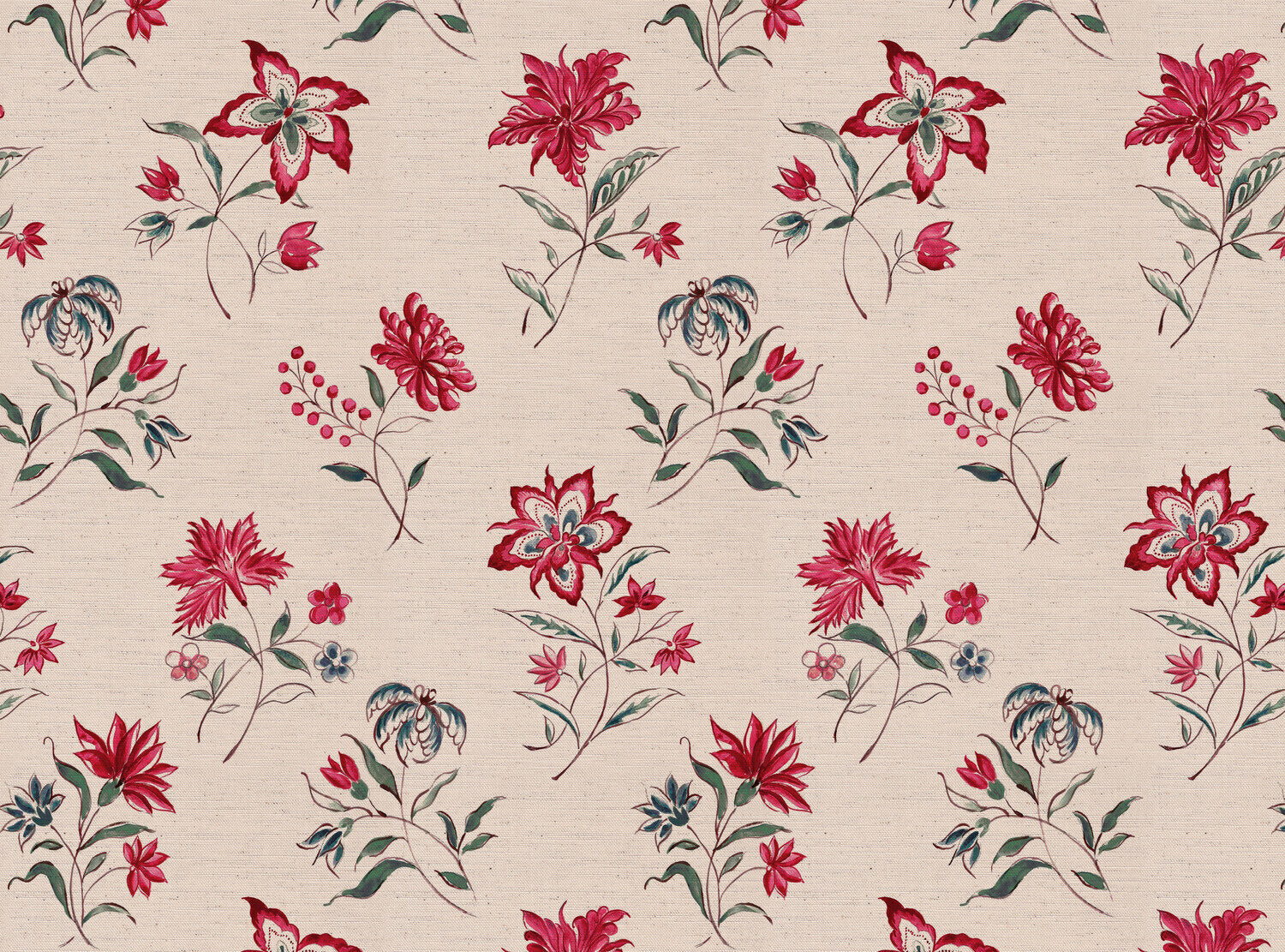 CW: Warm red green and blue | BASE: Natural Luxury Linen