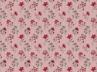 Deep red green and blue with pink ticking stripe