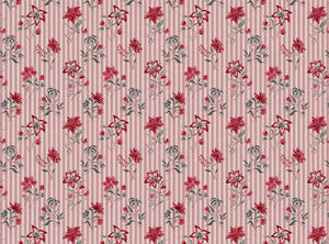 Deep red green and blue with pink ticking stripe
