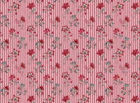 Deep red green and blue with red ticking stripe