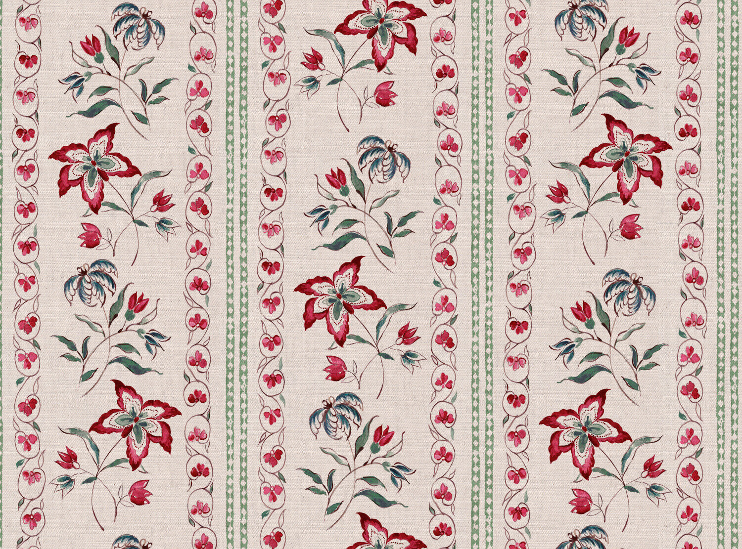 CW: Deep red blue and green | BASE: Mercia Linen