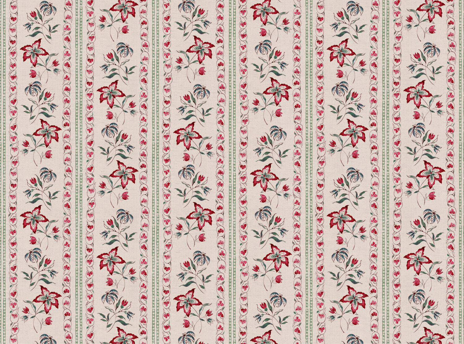 CW: Deep red blue and green | BASE: Natural Luxury Linen