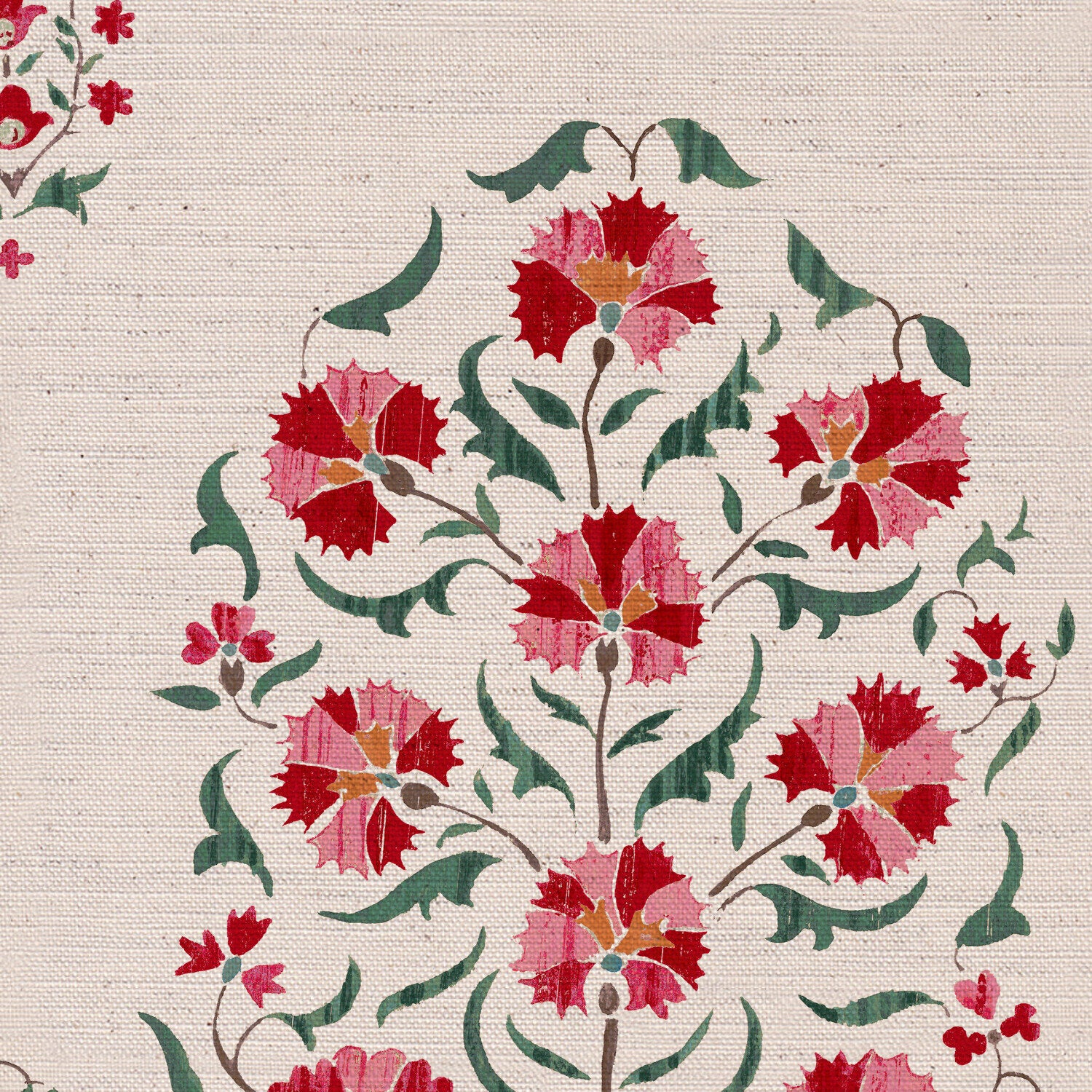 CW: Deep red blue and green | BASE: Natural Luxury Linen | HERO