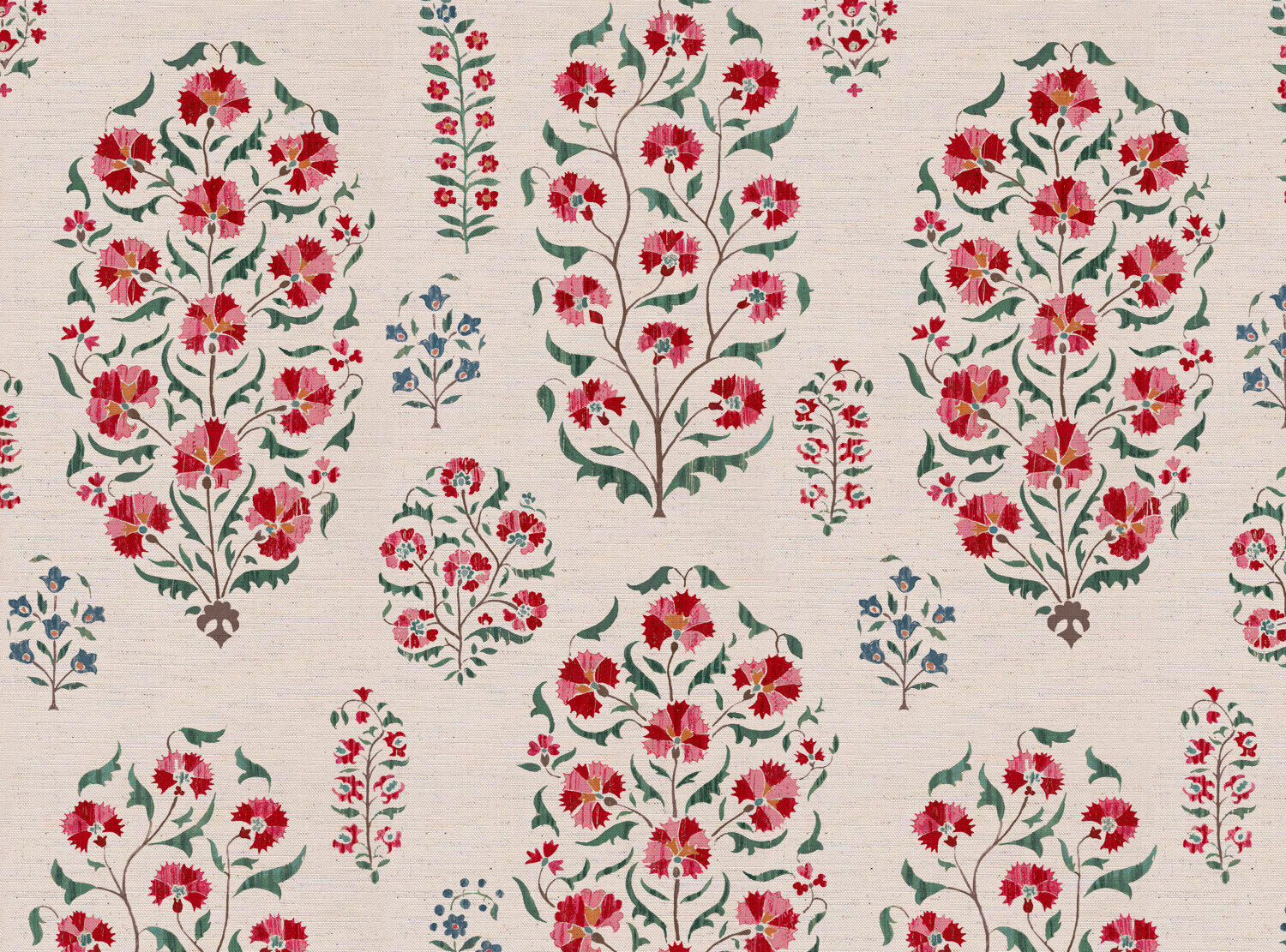 CW: Deep red blue and green | BASE: Natural Luxury Linen