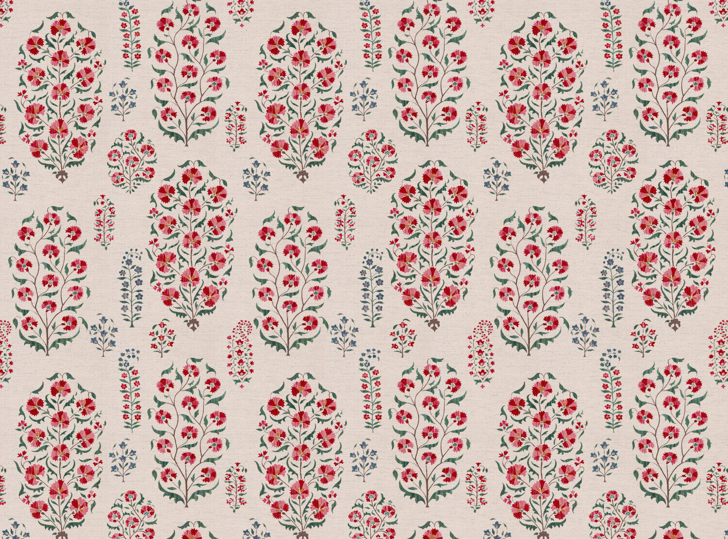 CW: Deep red blue and green | BASE: Natural Luxury Linen