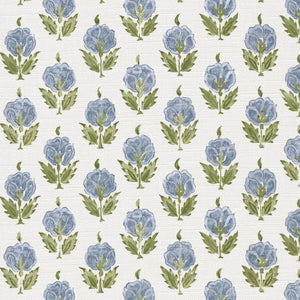 Soft cornflower blue and green