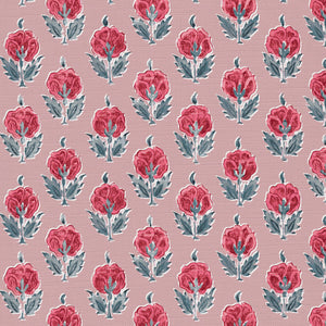 Warm red and blue soft pink ground