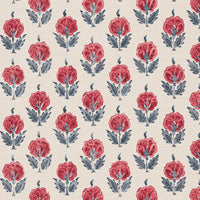 Warm red and grey blue