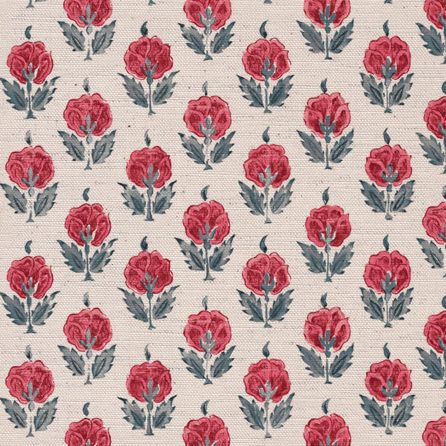 CW: Warm red and blue light ground | BASE: Mercia Linen & Natural Luxury Linen | HERO