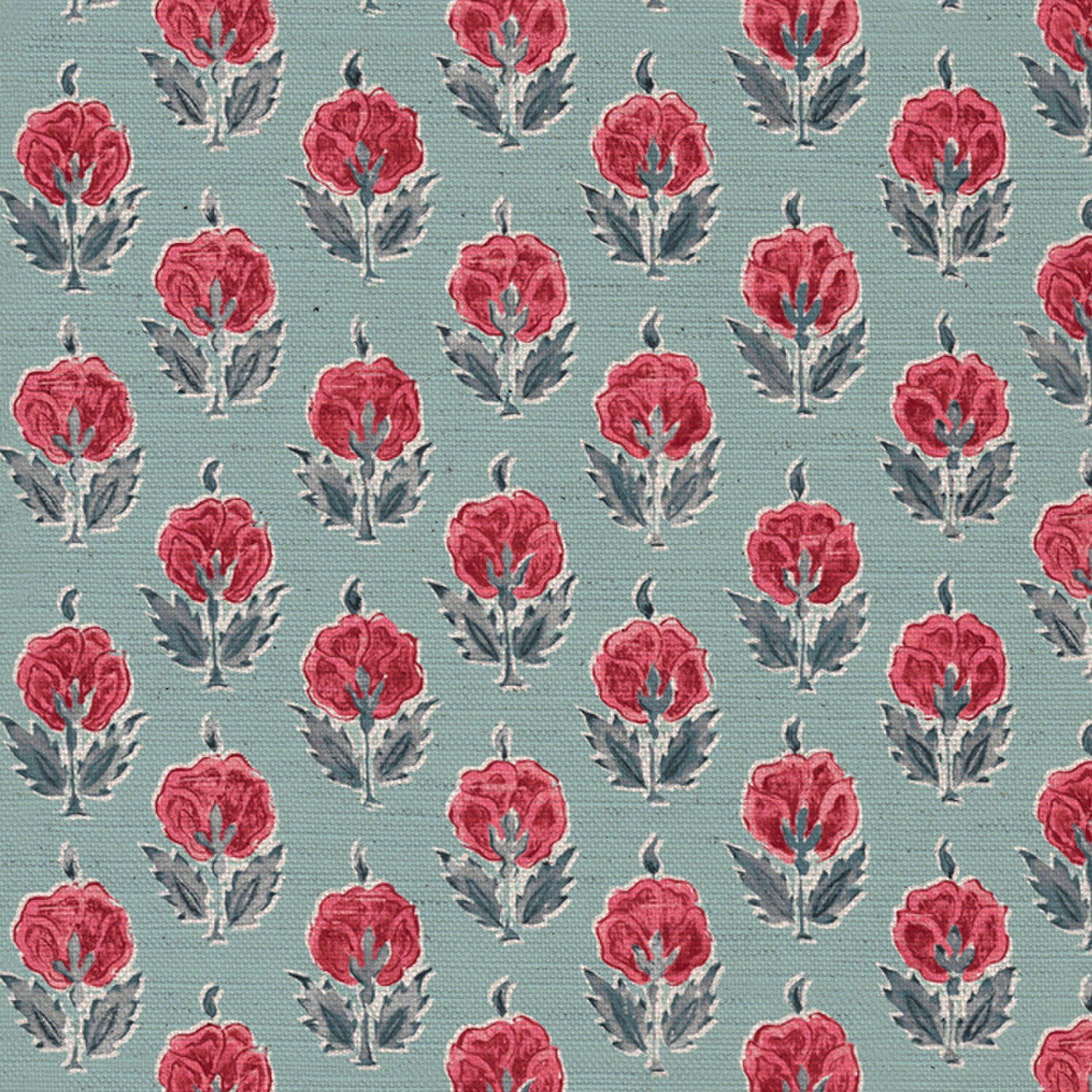 CW: Warm red and blue soft grey blue ground | BASE: Mercia Linen & Natural Luxury Linen | HERO