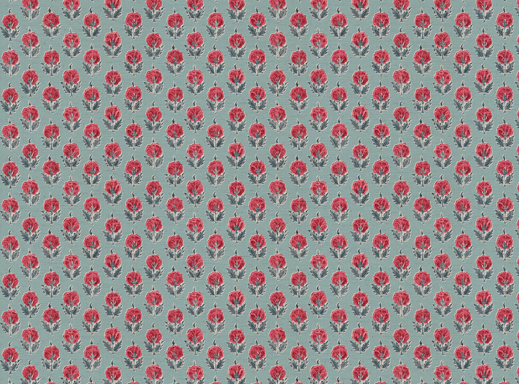 CW: Warm red and blue soft grey blue ground | BASE: Mercia Linen & Natural Luxury Linen