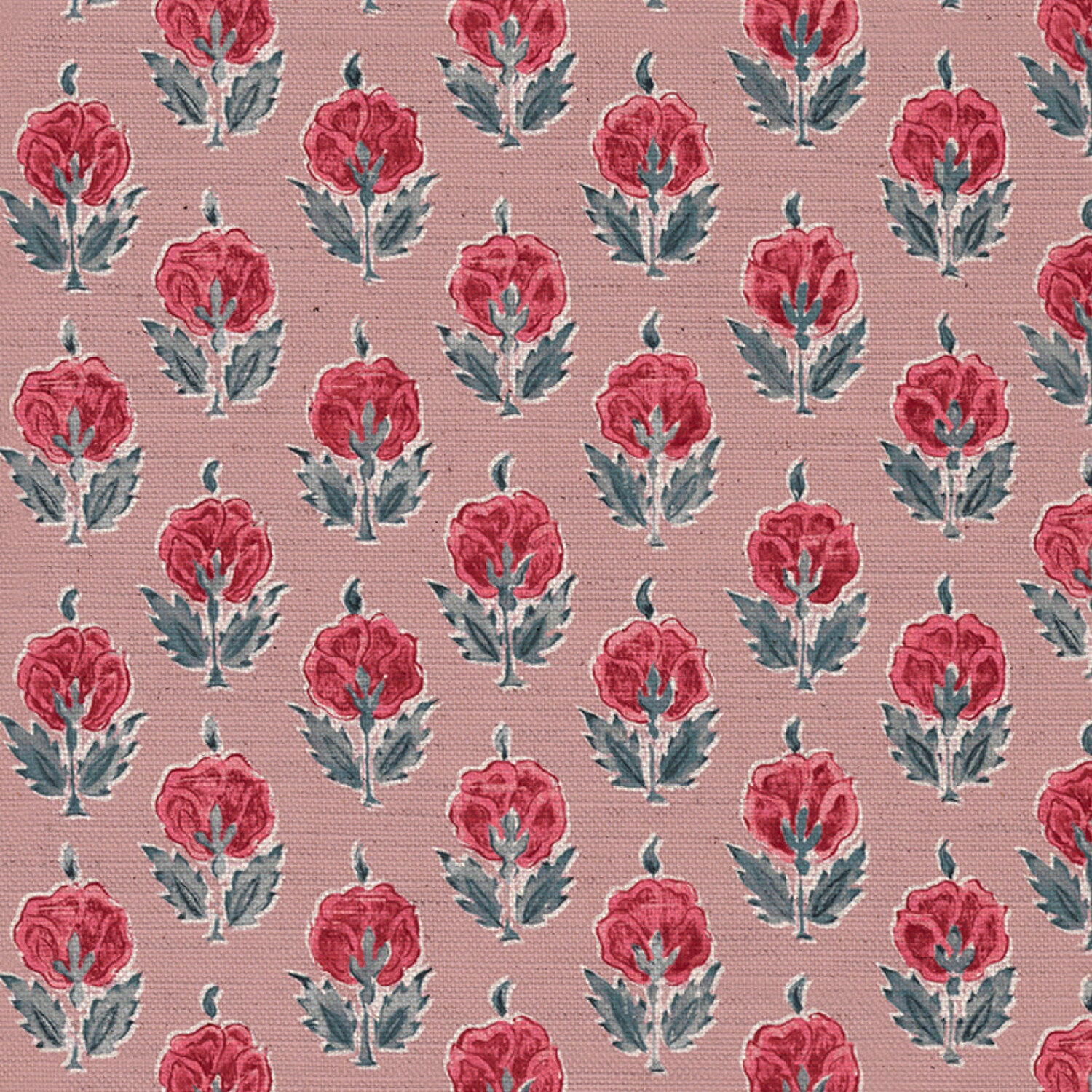 CW: Warm red and blue soft pink ground | BASE: Mercia Linen & Natural Luxury Linen | HERO