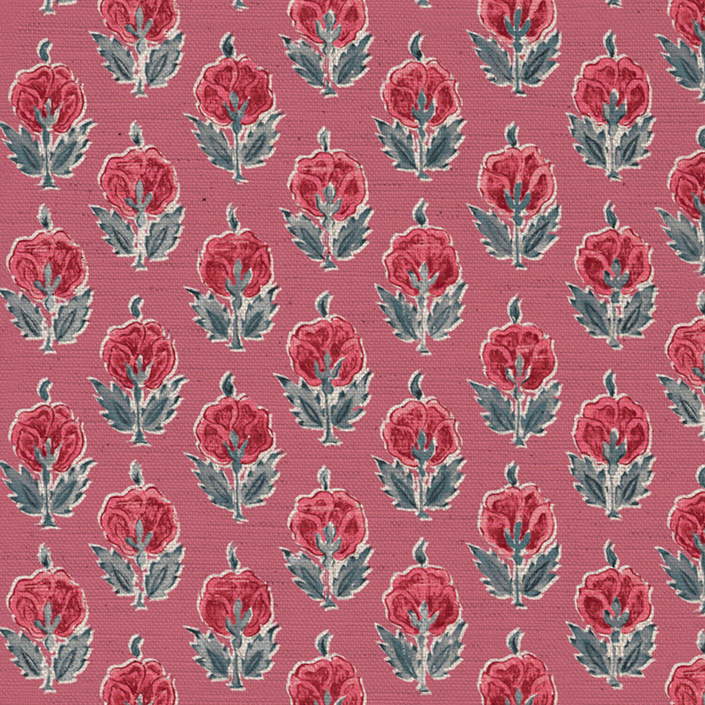 CW: Warm red and blue with red pink ground | BASE: Mercia Linen & Natural Luxury Linen | HERO