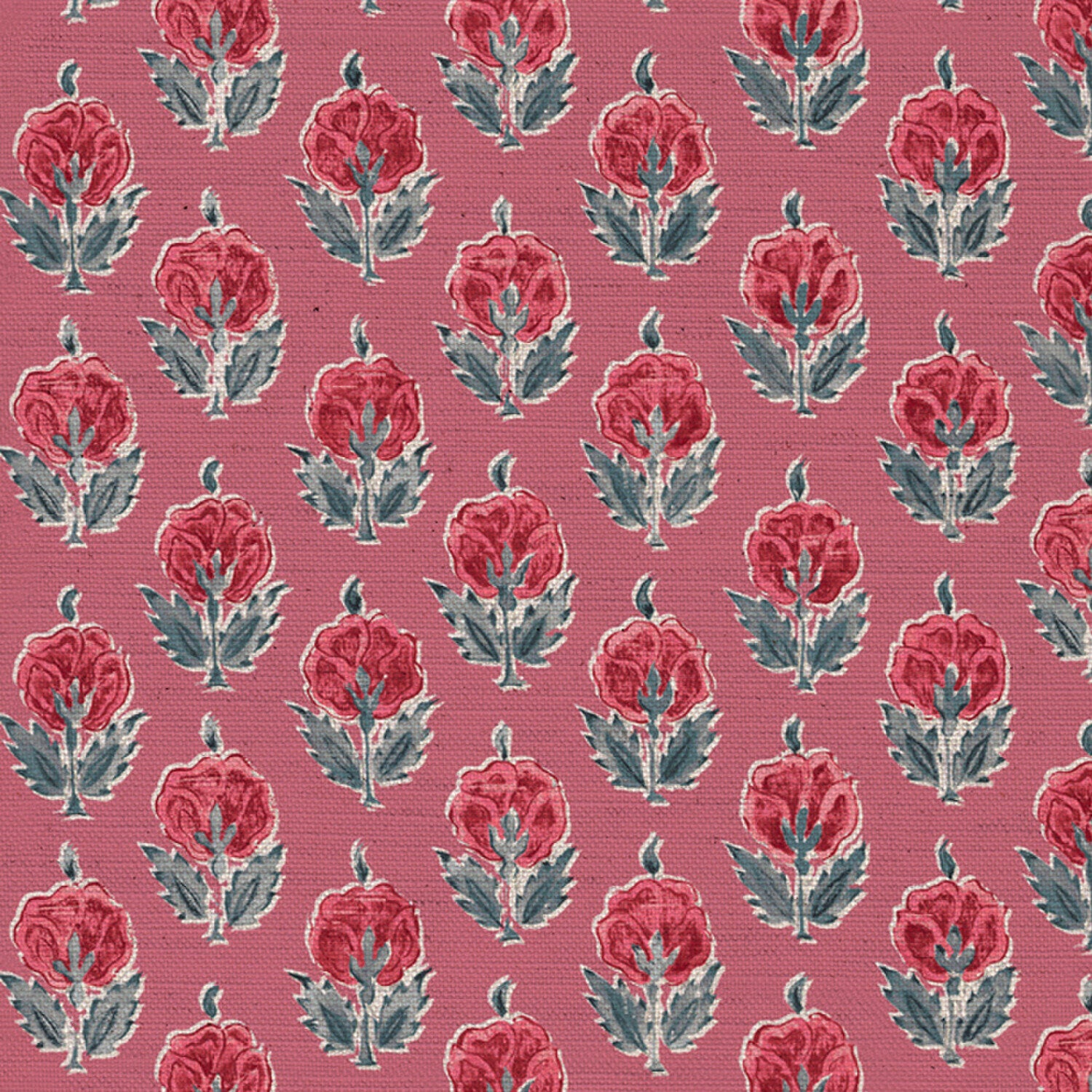 CW: Warm red and blue with red pink ground | BASE: Mercia Linen & Natural Luxury Linen | HERO
