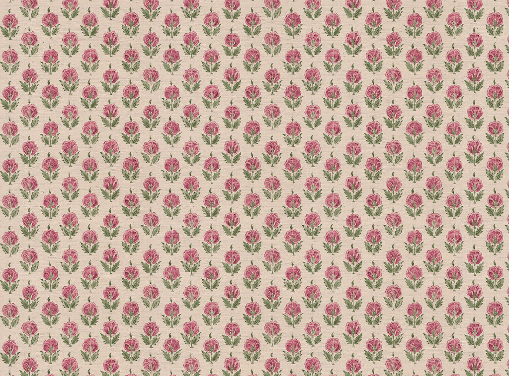 CW: Wild orchid pink and green | BASE: Mercia Linen & Natural Luxury Linen