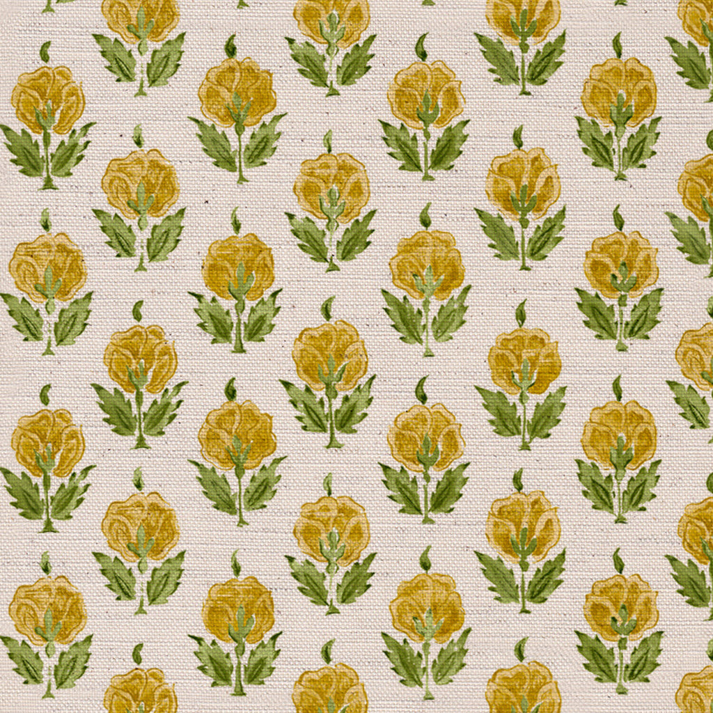 CW: Yellow and green white ground | BASE: Mercia Linen & Natural Luxury Linen | HERO