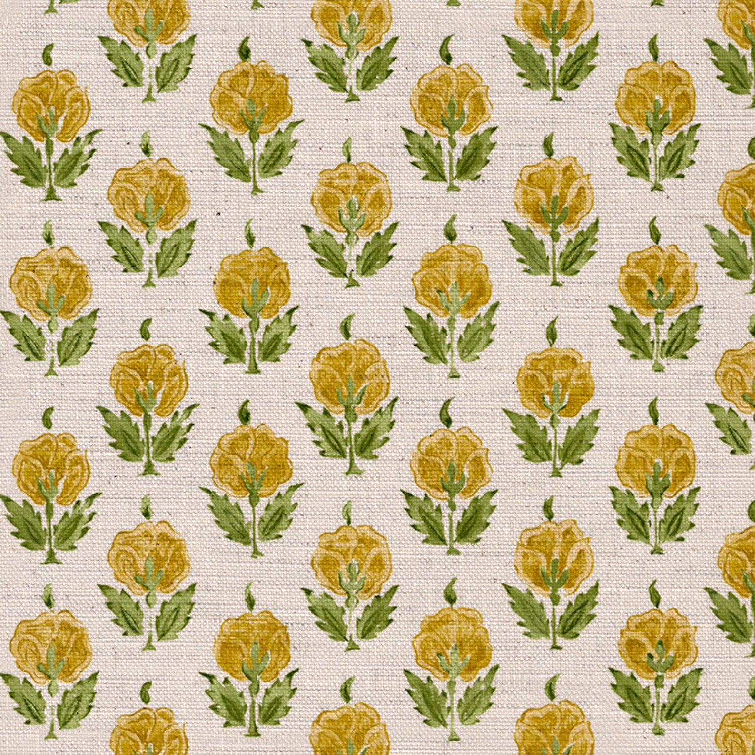 CW: Yellow and green white ground | BASE: Mercia Linen & Natural Luxury Linen | HERO