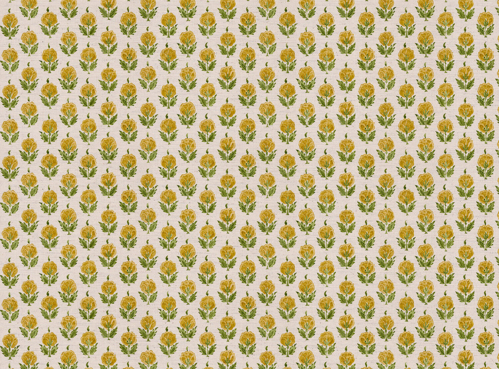 CW: Yellow and green white ground | BASE: Mercia Linen & Natural Luxury Linen