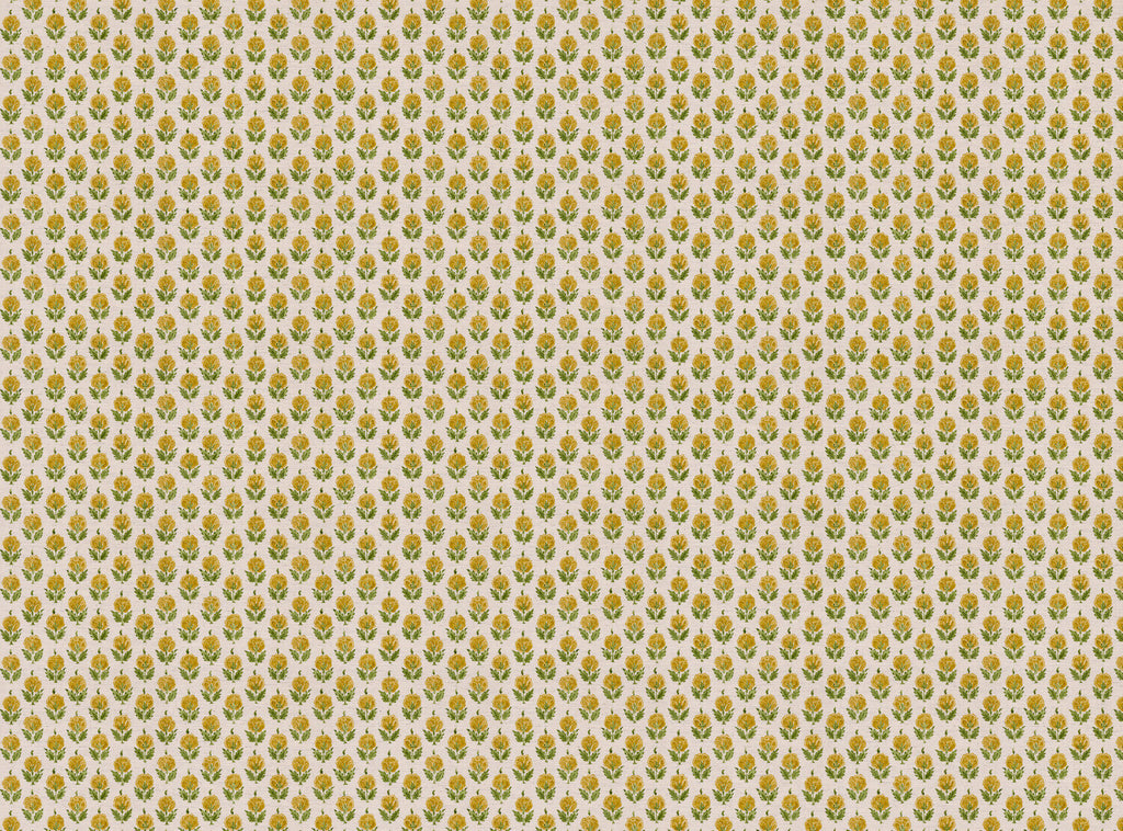 CW: Yellow and green white ground | BASE: Mercia Linen & Natural Luxury Linen