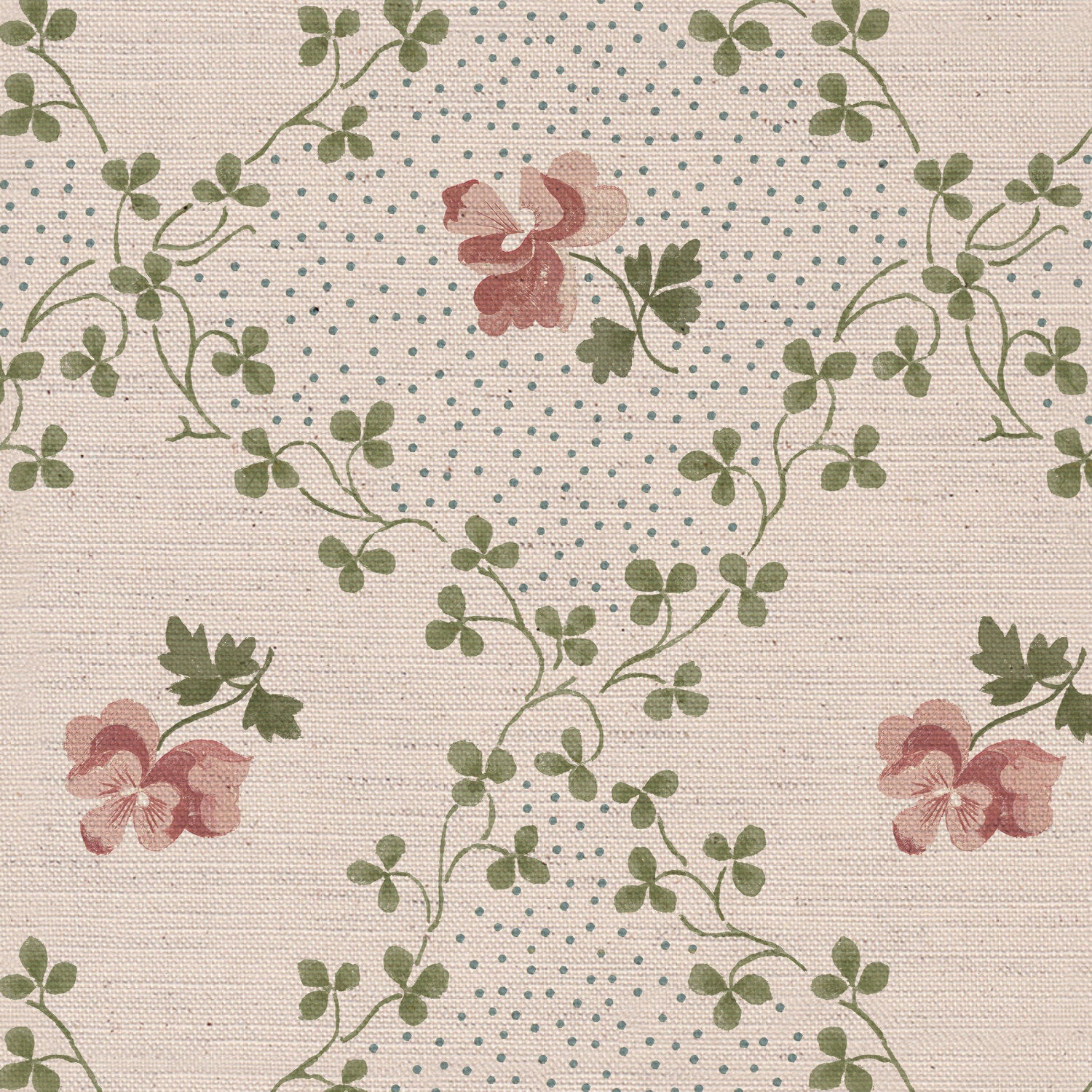 CW: Soft putty pink and green | BASE: Natural Luxury Linen | HERO