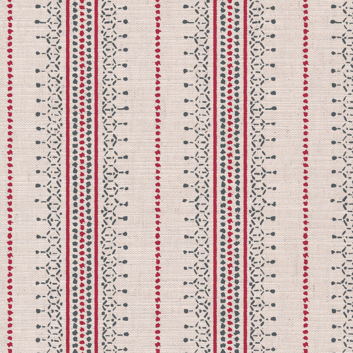 CW: Warm red and grey blue white ground | BASE: Mercia Linen | HERO