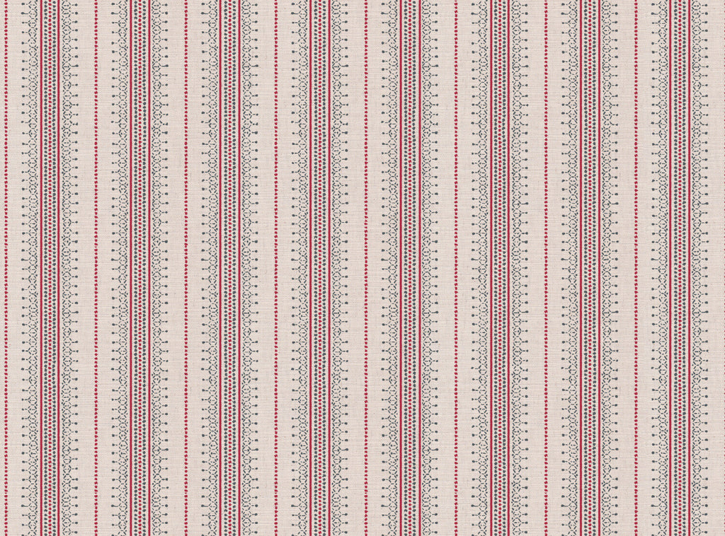 CW: Warm red and grey blue white ground | BASE: Mercia Linen