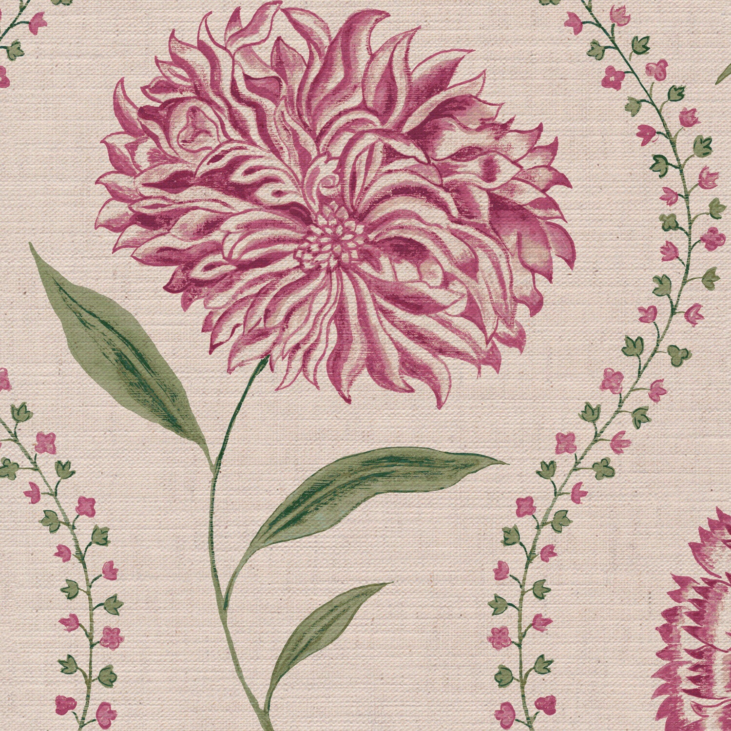 CW: Carmine pink and green | BASE: Mercia Linen | HERO