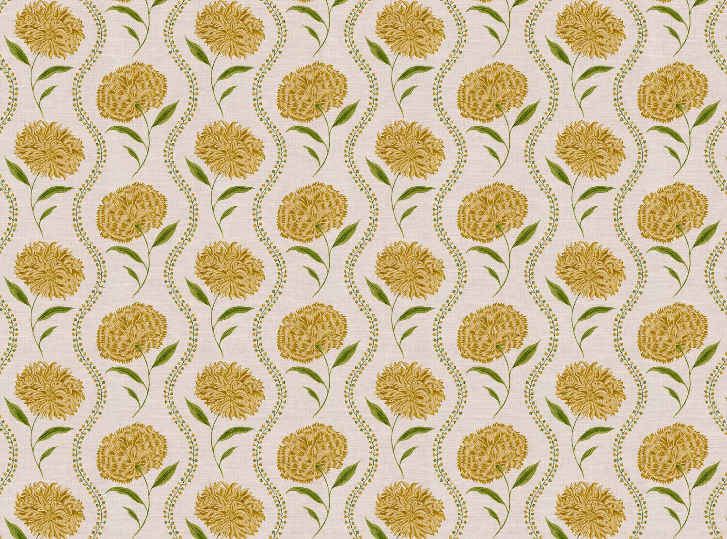CW: Yellow and green white ground | BASE: Mercia Linen