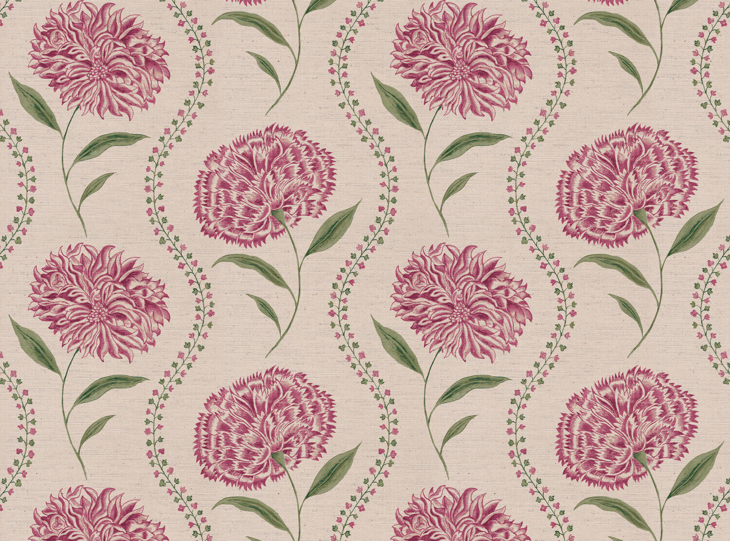CW: Carmine pink and green | BASE: Natural Luxury Linen