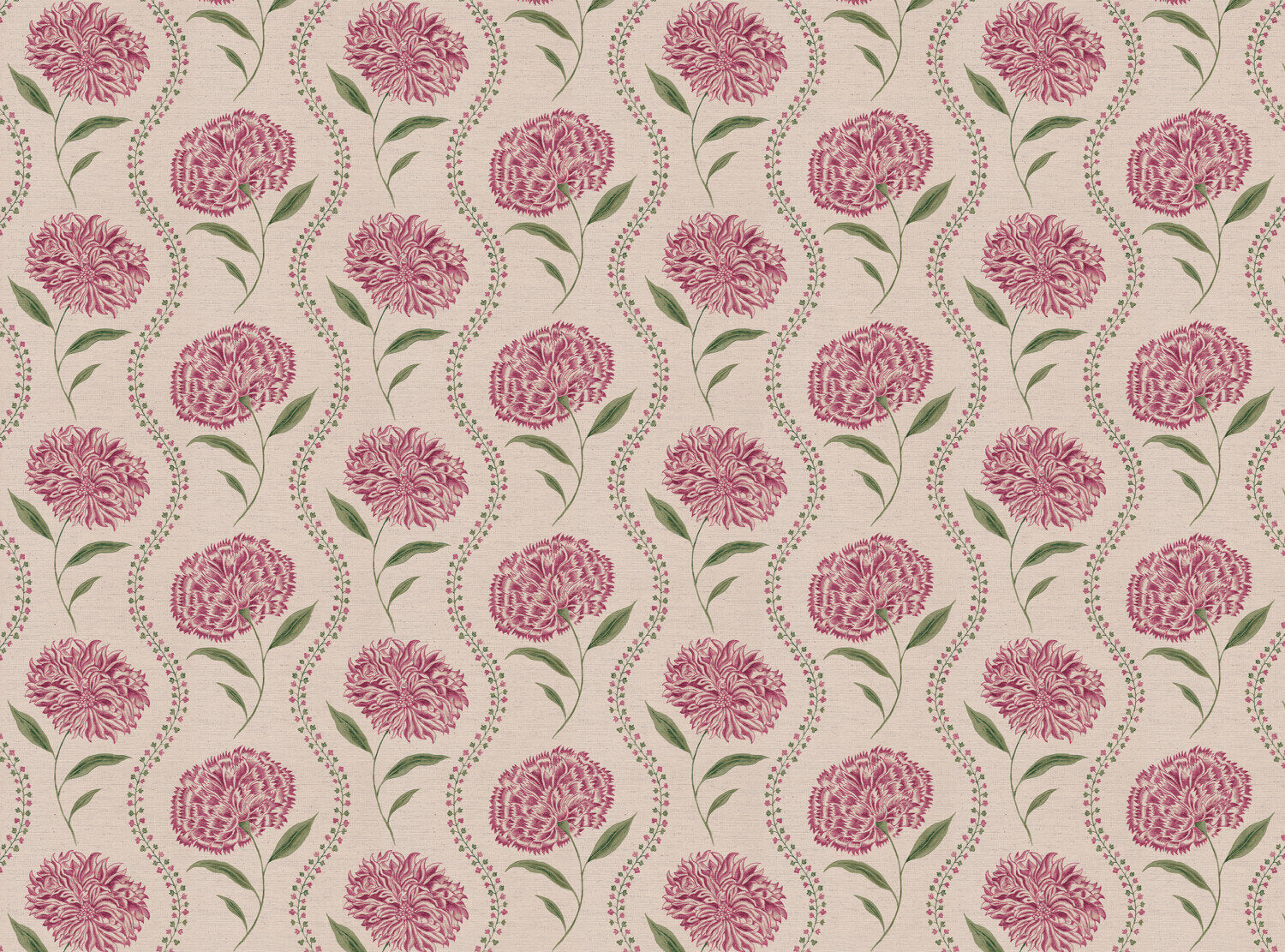 CW: Carmine pink and green | BASE: Natural Luxury Linen