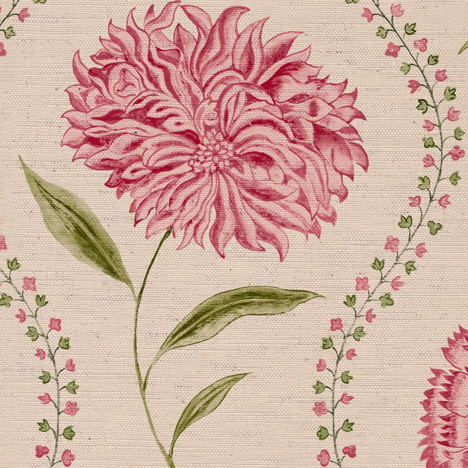 CW: Pink rouge and green | BASE: Natural Luxury Linen | HERO