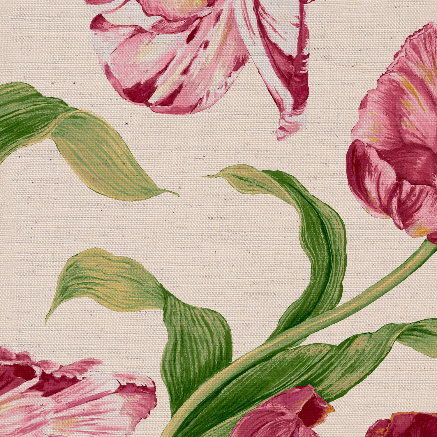 CW: Red pink and green | BASE: Natural Luxury Linen | HERO