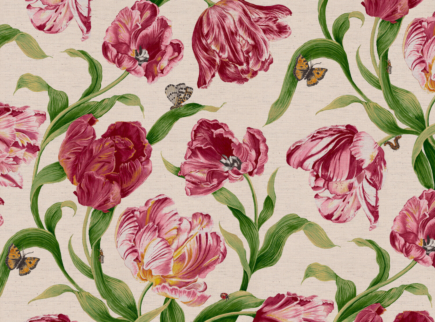 CW: Red pink and green | BASE: Natural Luxury Linen