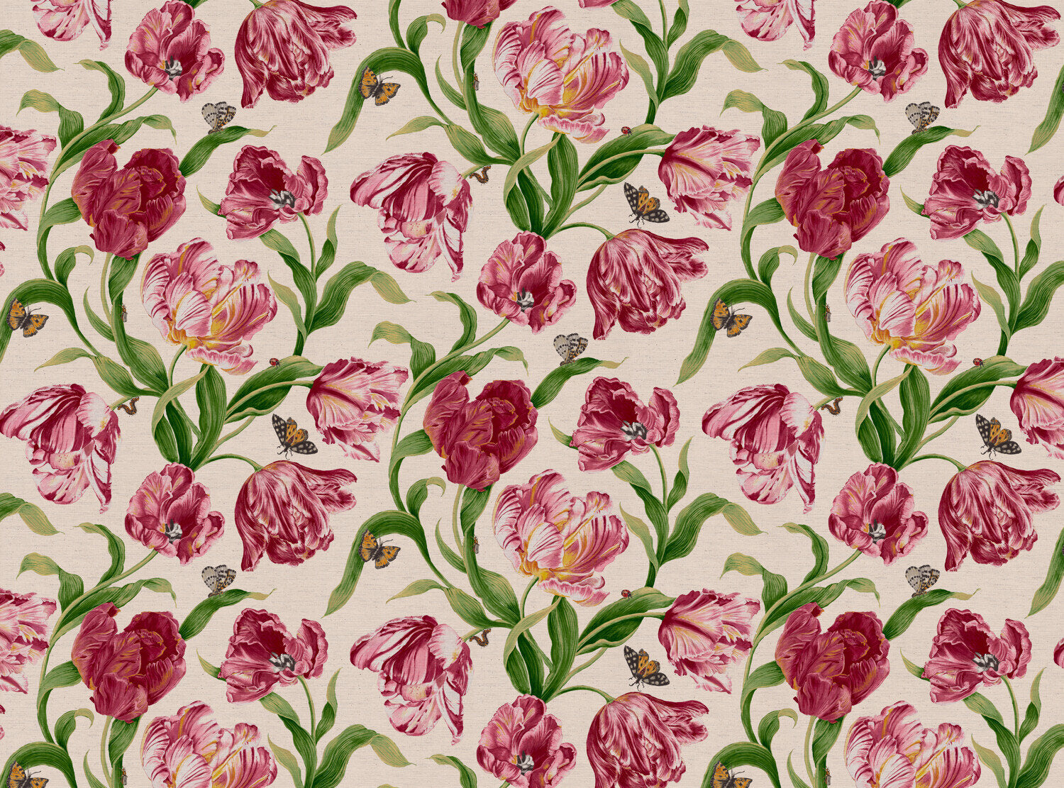 CW: Red pink and green | BASE: Natural Luxury Linen