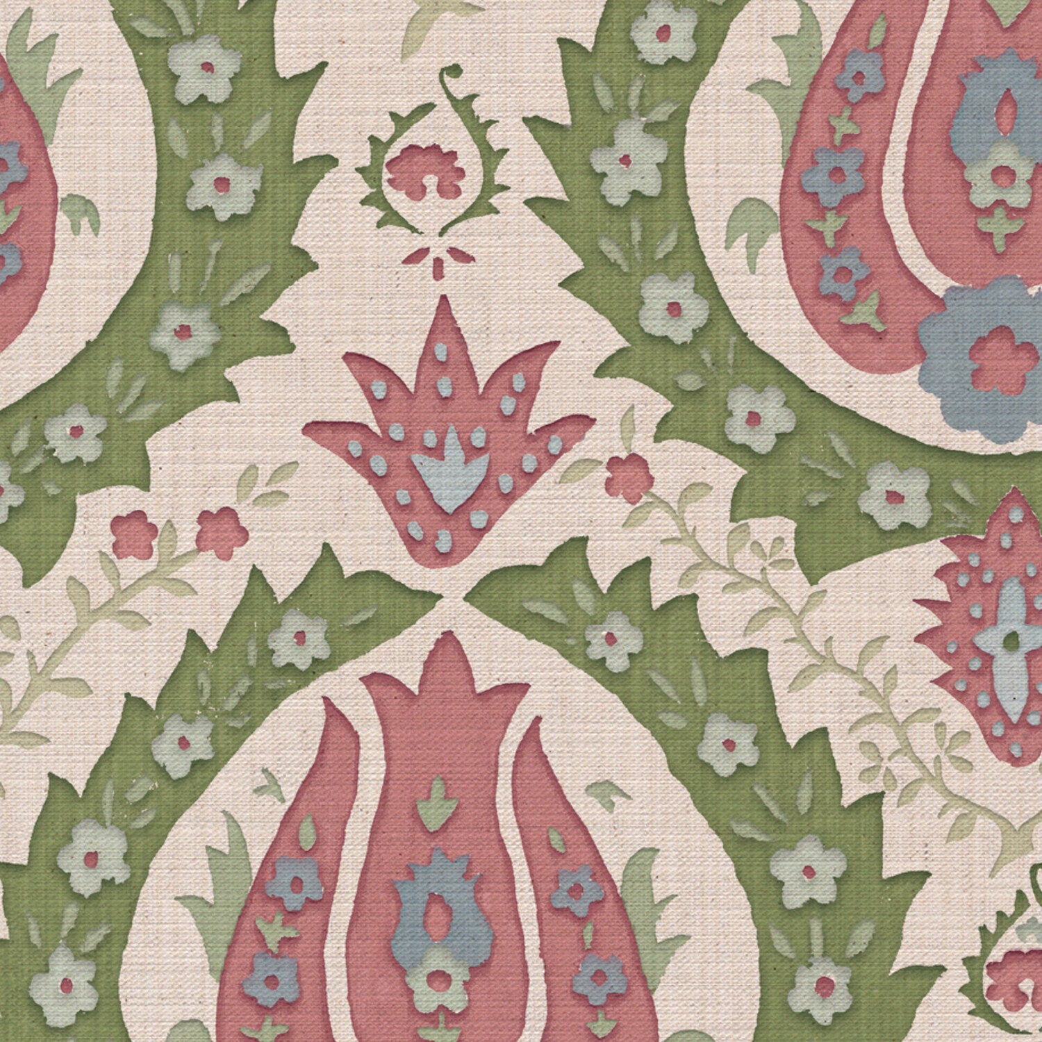 CW: Soft pink and green | BASE: Mercia Linen | HERO