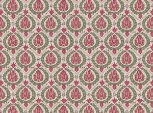 Soft red green and gold