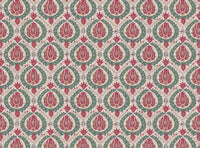Soft pinky red green gold and blue