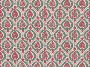 Soft pinky red green gold and blue