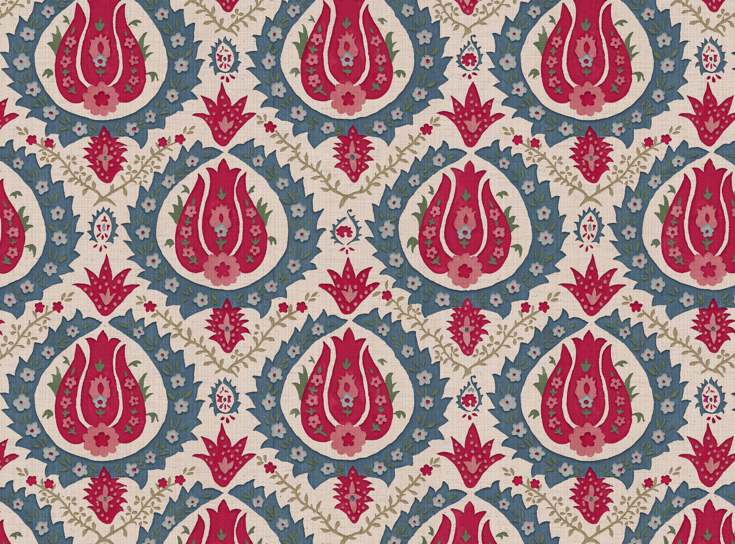 CW: Red pink green and blue | BASE: Natural Luxury Linen