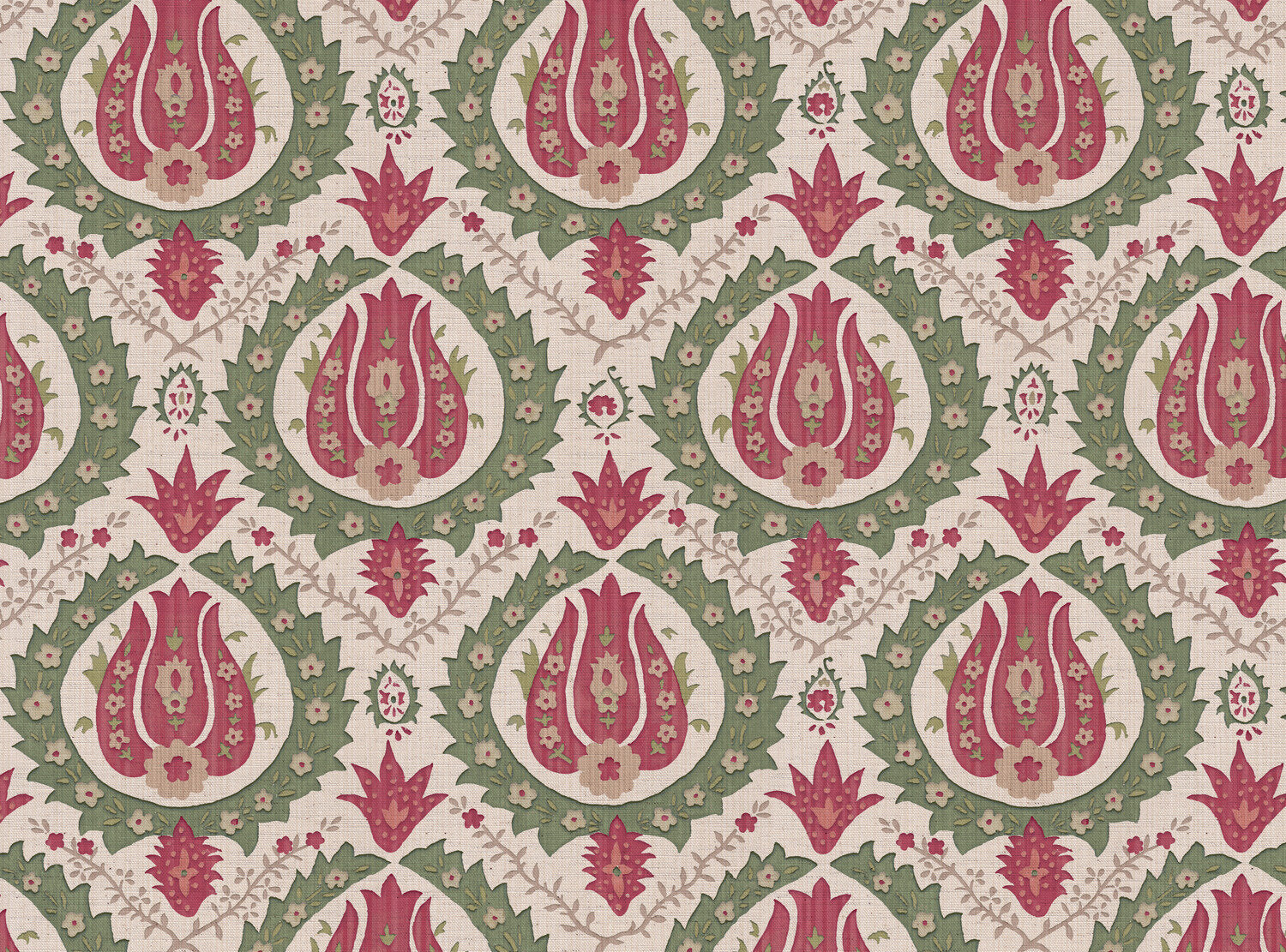 CW: Soft red green and gold | BASE: Natural Luxury Linen