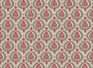 Soft red green and gold