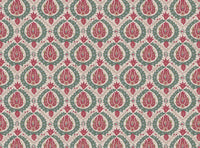 Soft pinky red green gold and blue