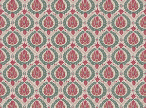Soft pinky red green gold and blue