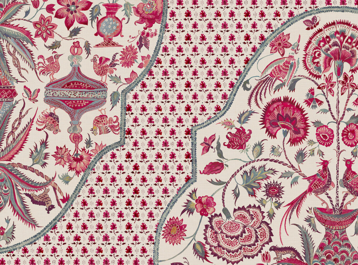 CW: Indienne leafy background | BASE: Luxury Linen