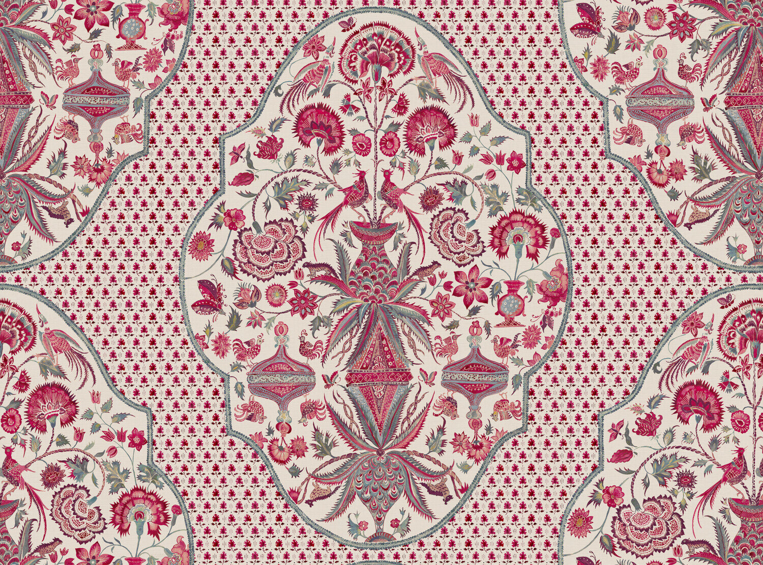 CW: Indienne leafy background | BASE: Luxury Linen
